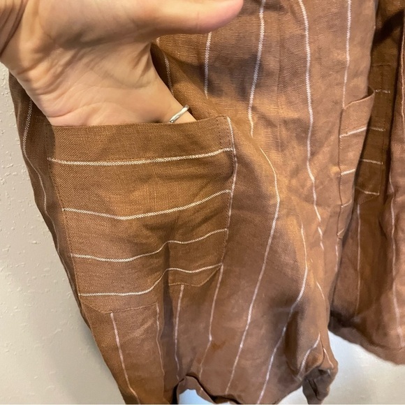 ROOLEE Linen Wylie Stripe Belted Romper - Picture 8 of 13